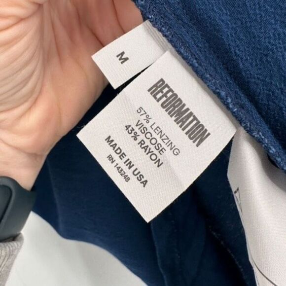 Reformation‎ Elton Dress in Peacock Blue Size Medium Shift Easy Loose Fit - Picture 6 of 13